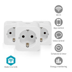Nedis SmartLife Smart Plug | IP21 | Efektmåler | 3680 W | Type F (CEE 7/7) | 0 - 55 °C | Android™ / IOS | Hvit | 3 stk Nedis SmartLife Smart Plug | IP21 | Efektmåler | 3680 W | Type F (CEE 7/7) | 0 - 55 °C | Android™ / IOS | Hvit | 3 stk