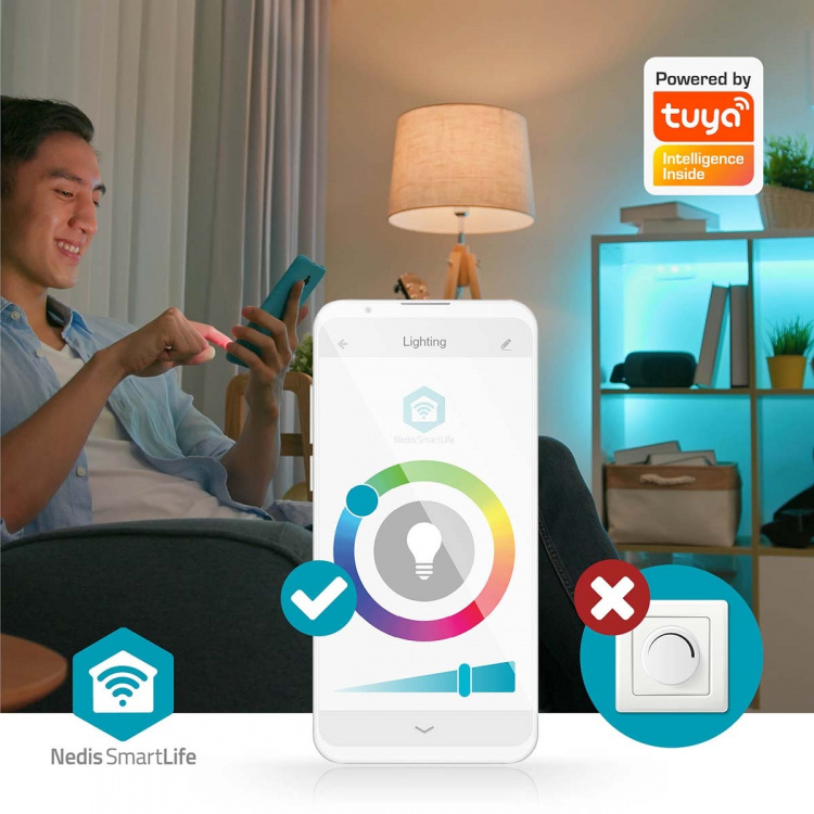 Nedis SmartLife Taklys | RGB / Varm til avkjølt hvitt | Rund | Diameter: 290 mm | 1800 lm | 2700 - 6500 K | IP20 | Energiklasse: F | Android™ / IOS Nedis SmartLife Taklys | RGB / Varm til avkjølt hvitt | Rund | Diameter: 290 mm | 1800 lm | 2700 - 6500 K | IP20 | Energiklasse: F | Android™ / IOS