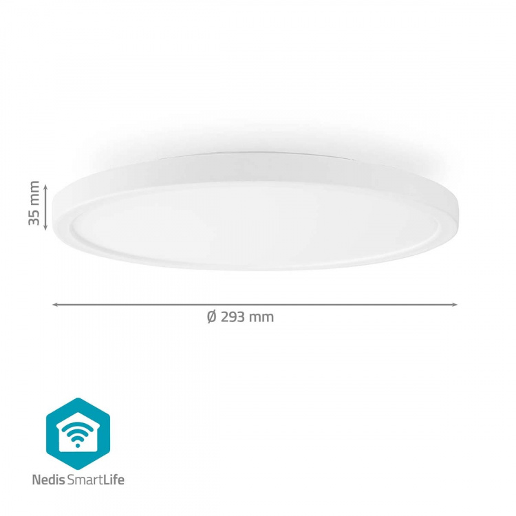 Nedis SmartLife Taklys | RGB / Varm til avkjølt hvitt | Rund | Diameter: 290 mm | 1800 lm | 2700 - 6500 K | IP20 | Energiklasse: F | Android™ / IOS Nedis SmartLife Taklys | RGB / Varm til avkjølt hvitt | Rund | Diameter: 290 mm | 1800 lm | 2700 - 6500 K | IP20 | Energiklasse: F | Android™ / IOS