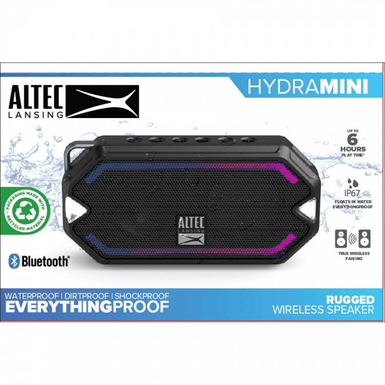 Altec Lansing Høyttaler IMW1000 HydraMini RGB Vanntett Svart