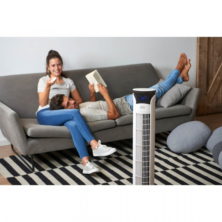 BLACK+DECKER Søylevifte Hvit 102cm