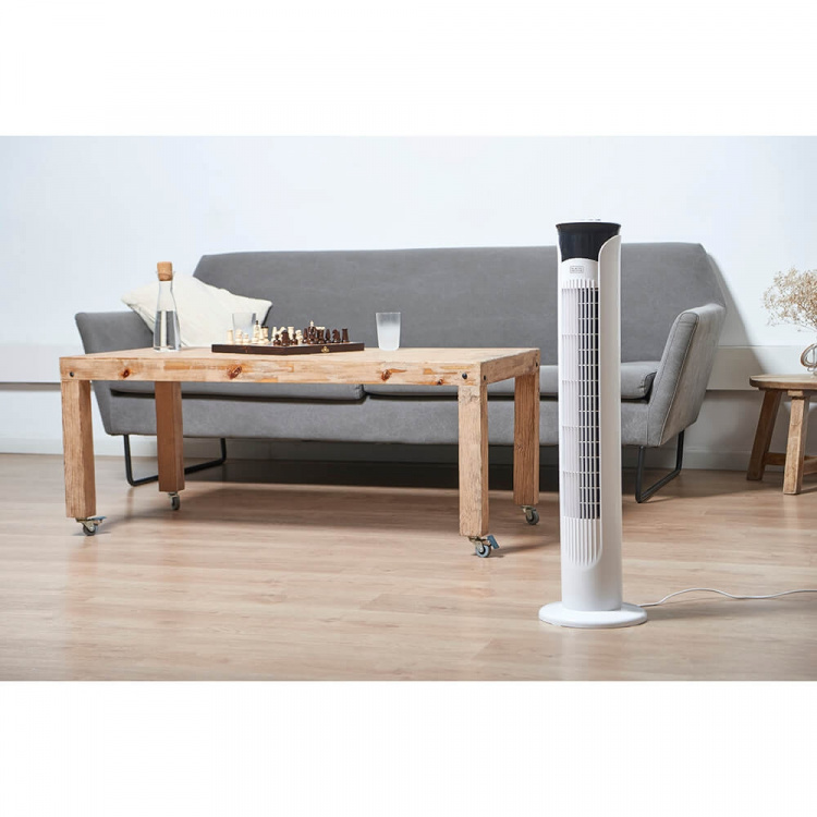 BLACK+DECKER Søylevifte Hvit 81cm