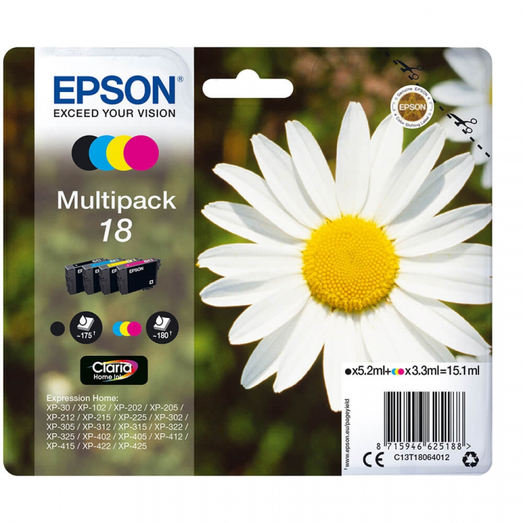 EPSON Blekk C13T18064012 18 Multipack Daisy EPSON Blekk C13T18064012 18 Multipack Daisy
