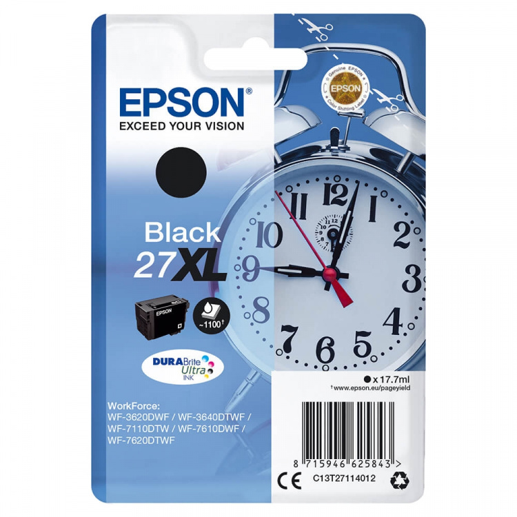 EPSON Blekk C13T27114012 27XL Svart Alarm Clock