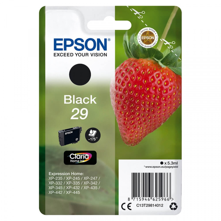EPSON Blekk C13T29814012 29 Svart Strawberry EPSON Blekk C13T29814012 29 Svart Strawberry