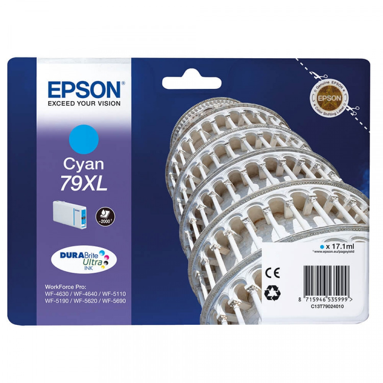 EPSON Blekk C13T79024010 79XL Cyan Tower of Pisa