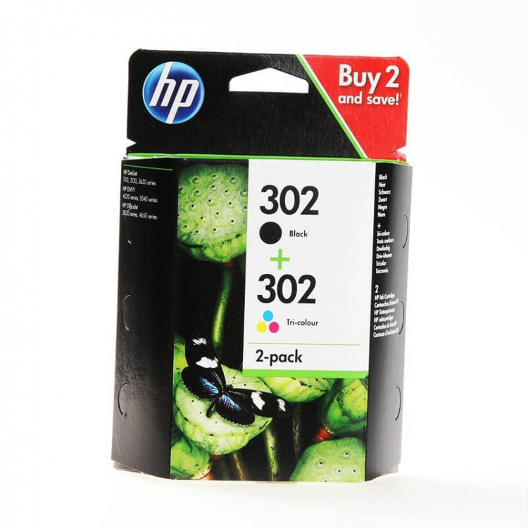 HP Blekk X4D37AE 302 Multipack HP Blekk X4D37AE 302 Multipack