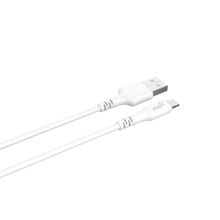Gear Rund ladekabel Lightning til USB-A 0,3m Hvit MFI