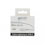 Gear Rund ladekabel Lightning til USB-A 0,3m Hvit MFI