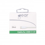 Gear Ladekabel USB-A til USB-C 2.0 0.3m Hvit Rund