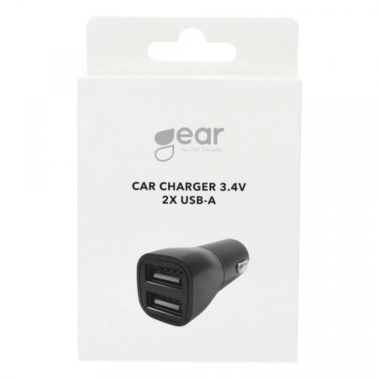 Gear Lader 12/24V 2xUSB-A 3,4A Svart