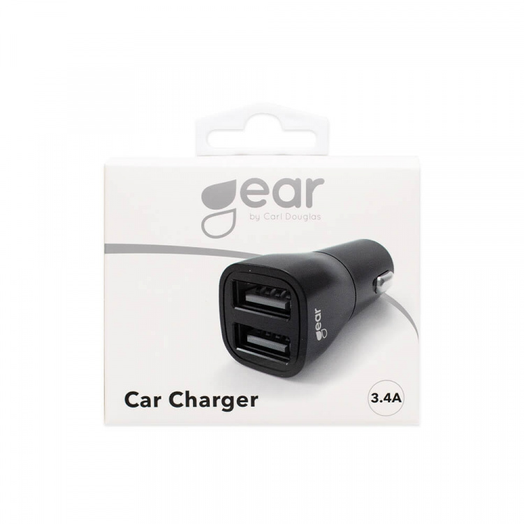 Gear Lader 12/24V 2xUSB-A 3,4A Svart