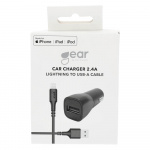 Gear Lader 12-24V 1xUSB-A 2,4A Svart Lightning Kabel 1m MFI C89 Gear Lader 12-24V 1xUSB-A 2,4A Svart Lightning Kabel 1m MFI C89