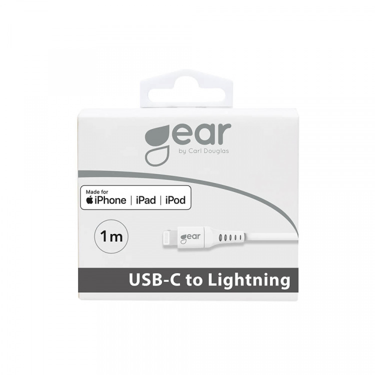 Gear Ladekabel USB-C til Lightning 1m Hvit MFI C94