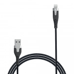 Gear Ladekabel PRO USB-A til Lightning C89 1.5m Svart Kevlarkabel med Metallkoblinger