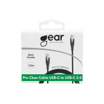 Gear Ladekabel PRO USB-C til USB-C 2.0 1.5m Svart Kevlarkabel med Metallkoblinger Gear Ladekabel PRO USB-C til USB-C 2.0 1.5m Svart Kevlarkabel med Metallkoblinger