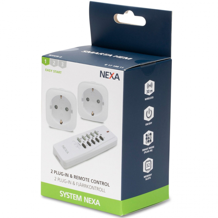 Nexa MYCR-2 Plug-in-sett PÅ/AV x 2 Nexa MYCR-2 Plug-in-sett PÅ/AV x 2