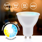 Alpina WiFi Smart GU10 LED varm/kald hvit 4,9 W 470 lm Alpina WiFi Smart GU10 LED varm/kald hvit 4,9 W 470 lm