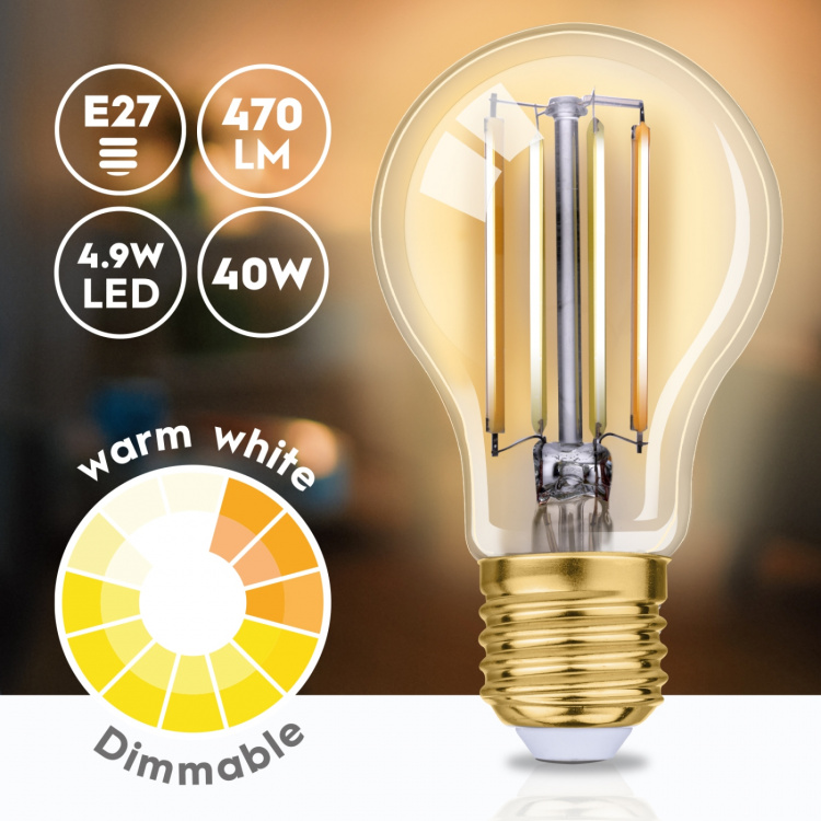 Alpina WiFi Smart E27 LED Filament varmhvit 5,5 W 470 lm