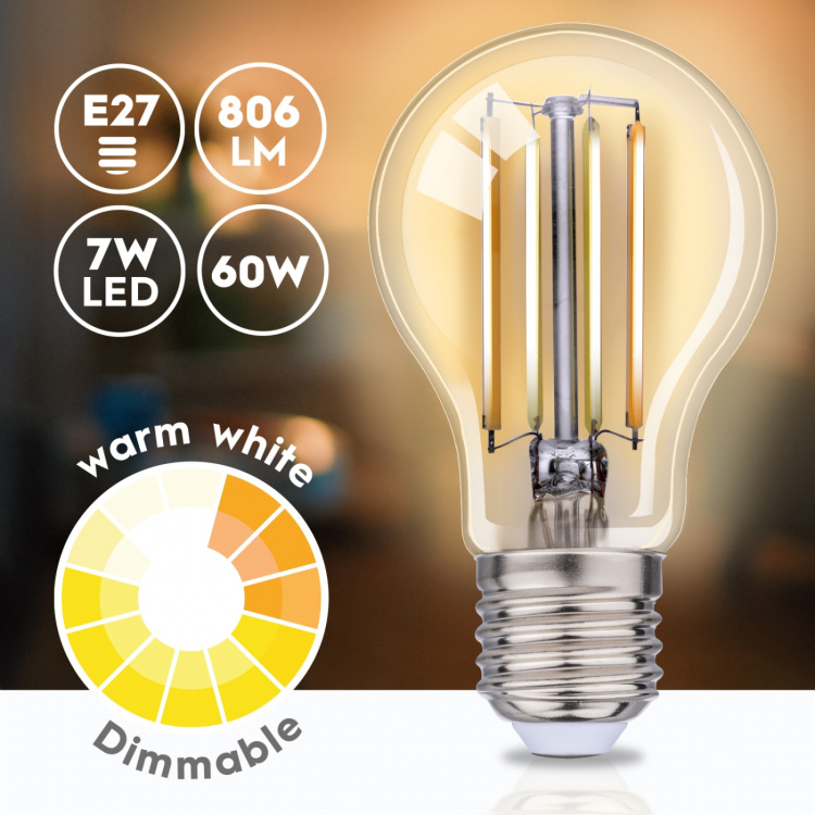 Alpina WiFi Smart E27 LED Filament varm hvit 7W 806 lm Alpina WiFi Smart E27 LED Filament varm hvit 7W 806 lm