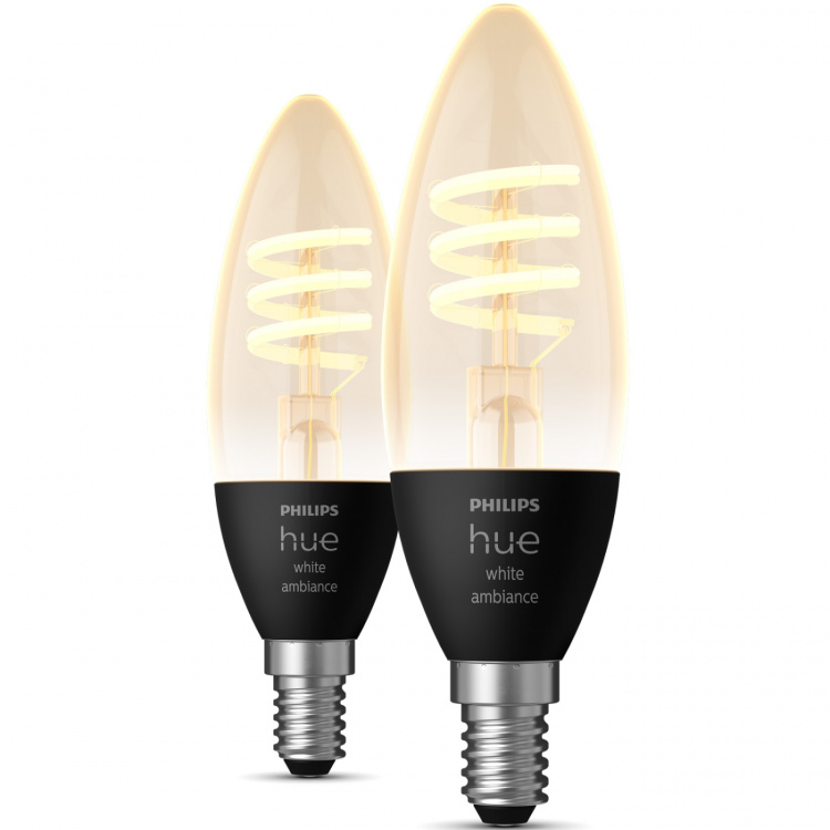 Philips Hue Hvit Ambiance Filament E14 Crown 350 lm 2-pk