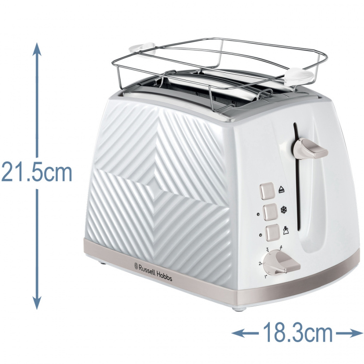 Russell Hobbs Brødrister Hvit Groove 2S Toast 26391-56