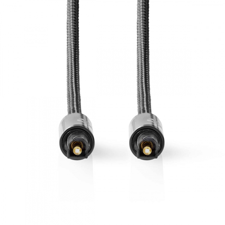 Nedis Optisk lydkabel | TosLink Han | TosLink Han | 5.00 m | Rund | Flettet | Gun Metal Grå | Deksel Vindusboks Nedis Optisk lydkabel | TosLink Han | TosLink Han | 5.00 m | Rund | Flettet | Gun Metal Grå | Deksel Vindusboks