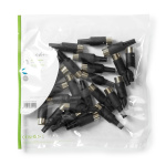 Nedis DIN-kontakt | Rett | Hann | Nikkel belagt | Vri på | Kabeltilførselsdiameter: 6.0 mm | PVC | Sort | 25 stk. | Plastpose