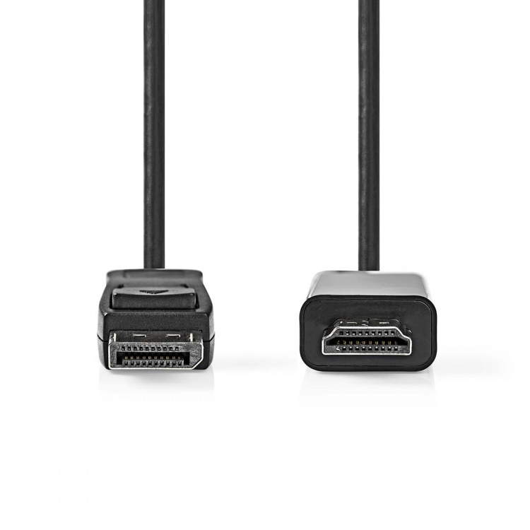 Nedis Displayport-kabel | DisplayPort Han | HDMI ™ -kontakt | 1080p | Nikkel belagt | 1.00 m | Rund | PVC | Sort | Label