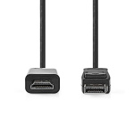Nedis Displayport-kabel | DisplayPort Han | HDMI ™ -kontakt | 1080p | Nikkel belagt | 2.00 m | Rund | PVC | Sort | Label Nedis Displayport-kabel | DisplayPort Han | HDMI ™ -kontakt | 1080p | Nikkel belagt | 2.00 m | Rund | PVC | Sort | Label