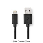 Nedis Lightning Kabel | USB 2.0 | Apple Lightning 8-Pinners | USB-A Han | 480 Mbps | Nikkel belagt | 2.00 m | Rund | PVC | Sort | Label Nedis Lightning Kabel | USB 2.0 | Apple Lightning 8-Pinners | USB-A Han | 480 Mbps | Nikkel belagt | 2.00 m | Rund | PVC | Sort | Label