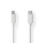 Nedis Lightning Kabel | USB 2.0 | Apple Lightning 8-Pinners | USB-C™ Hann | 480 Mbps | Nikkel belagt | 1.00 m | Rund | PVC | Hvit | Label Nedis Lightning Kabel | USB 2.0 | Apple Lightning 8-Pinners | USB-C™ Hann | 480 Mbps | Nikkel belagt | 1.00 m | Rund | PVC | Hvit | Label