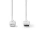 Nedis Lightning Kabel | USB 2.0 | Apple Lightning 8-Pinners | USB-C™ Hann | 480 Mbps | Nikkel belagt | 1.00 m | Rund | PVC | Hvit | Label Nedis Lightning Kabel | USB 2.0 | Apple Lightning 8-Pinners | USB-C™ Hann | 480 Mbps | Nikkel belagt | 1.00 m | Rund | PVC | Hvit | Label