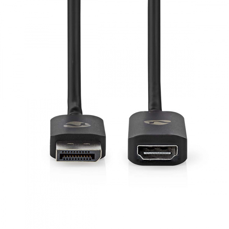 Nedis Displayport-adapter | DisplayPort Han | HDMI™ Output | 8K@30Hz | Nikkel belagt | Rett | 0.20 m | Rund | TPE | PVC | Sort | Konvolutt