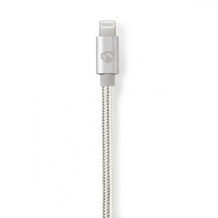 Nedis Lightning Kabel | USB 2.0 | USB-C™ Hann | Apple Lightning 8-Pinners | 480 Mbps | Gull belagt | 2.00 m | Rund | Flettet / Nylon | Aluminium | Deksel Vindusboks