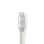 Nedis Lightning Kabel | USB 2.0 | USB-C™ Hann | Apple Lightning 8-Pinners | 480 Mbps | Gull belagt | 2.00 m | Rund | Flettet / Nylon | Aluminium | Deksel Vindusboks