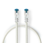 Nedis CAT6a nettverkskabel | S/FTP | RJ45 Han | RJ45 Han | 3.00 m | Snagless | Rund | Flettet / PVC | Sølv | Deksel Vindusboks