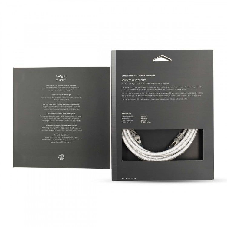 Nedis CAT6a nettverkskabel | S/FTP | RJ45 Han | RJ45 Han | 3.00 m | Snagless | Rund | Flettet / PVC | Sølv | Deksel Vindusboks