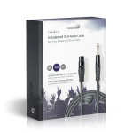 Nedis Ubalansert lydkabel | XLR 3-Pin Hun | 6.35 mm Han | Nikkel belagt | 10.0 m | Rund | PVC | Mørk Grå | Gaveeske