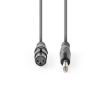 Nedis Ubalansert lydkabel | XLR 3-Pin Hun | 6.35 mm Han | Nikkel belagt | 5.00 m | Rund | PVC | Mørk Grå | Pappetui Nedis Ubalansert lydkabel | XLR 3-Pin Hun | 6.35 mm Han | Nikkel belagt | 5.00 m | Rund | PVC | Mørk Grå | Pappetui