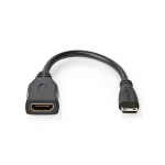 Nedis High Speed ​​HDMI ™ kabel med Ethernet | HDMI ™ minikontakt | HDMI™ Output | 4K@30Hz | 10.2 Gbps | 0.20 m | Rund | PVC | Sort | Boks