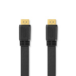 Nedis High Speed ​​HDMI ™ kabel med Ethernet | HDMI ™ -kontakt | HDMI ™ -kontakt | 4K@30Hz | 10.2 Gbps | 10.0 m | Flatt | PVC | Sort | Label