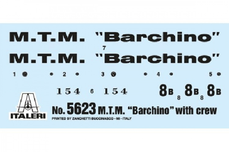 Italeri 1:35 M.T.M. \'Barchino\' med mannskap Italeri 1:35 M.T.M. \'Barchino\' med mannskap