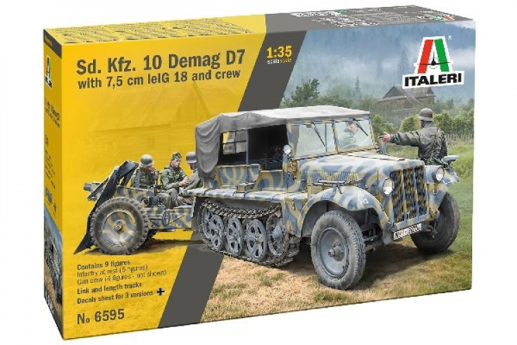 Italeri 1:35 Kfz. 10 DEMAG D7 med 7,5 cm Le. IG 18 + mannskap Italeri 1:35 Kfz. 10 DEMAG D7 med 7,5 cm Le. IG 18 + mannskap
