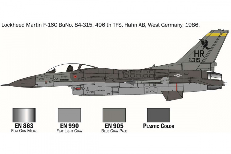 Italeri 1:72 Komplett modellsett F-16 C/D Night Falcon Italeri 1:72 Komplett modellsett F-16 C/D Night Falcon