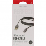 Hama Ladekabel Lightning Svart 3.0m