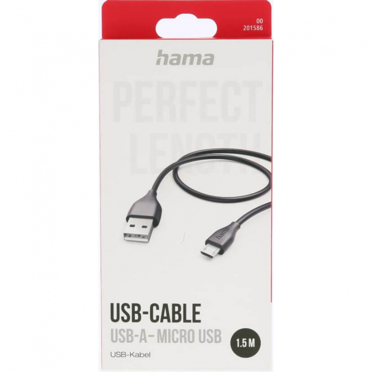 Hama Ladekabel USB-A til Micro-USB Svart 1,5m