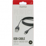 Hama Ladekabel USB-A til Micro-USB Svart 3.0m