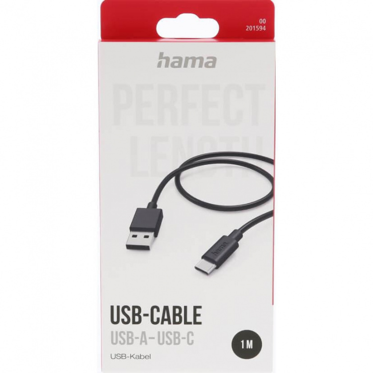 Hama Ladekabel USB-A til USB-C Svart 1,0m