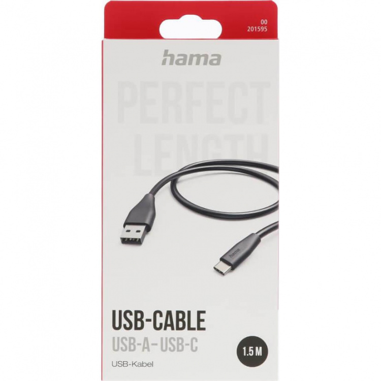 Hama Ladekabel USB-A til USB-C Svart 1,5m